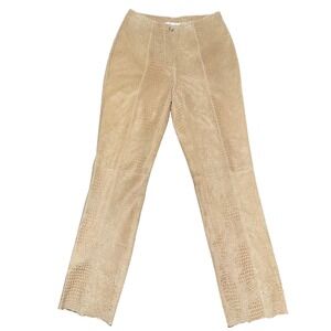 Vintage Leather Pablo Santini Snakeskin Pants Women's Size 4 Tan Rocker Indie